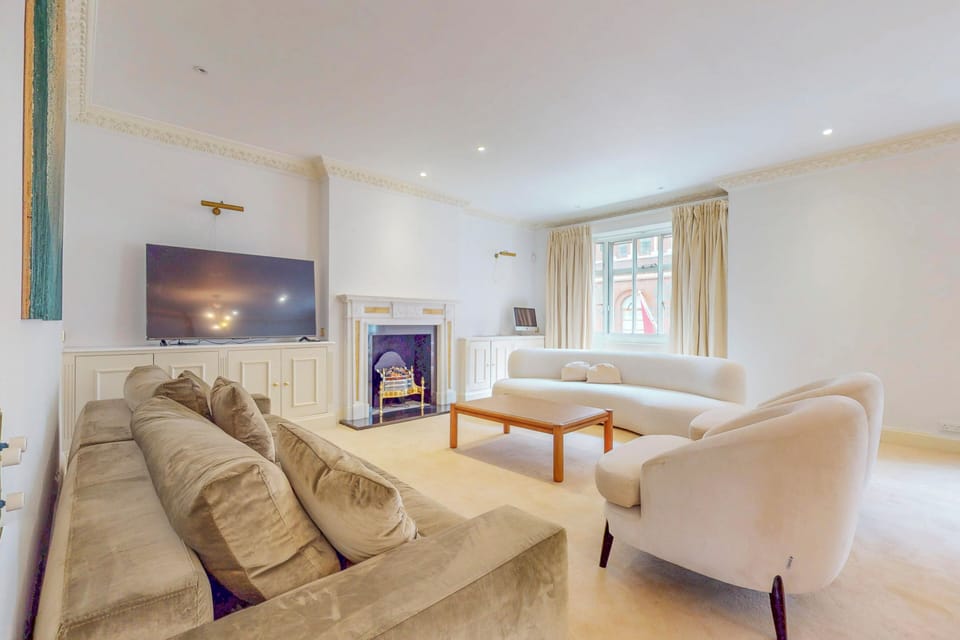 Living room with a big TV