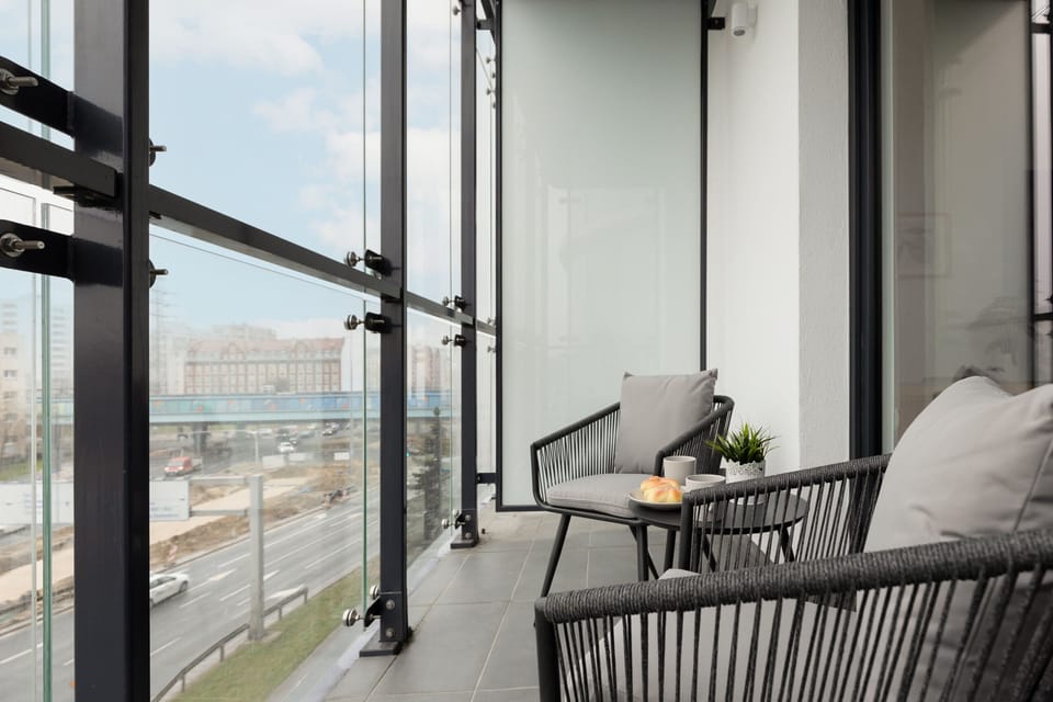 Furnished balcony.