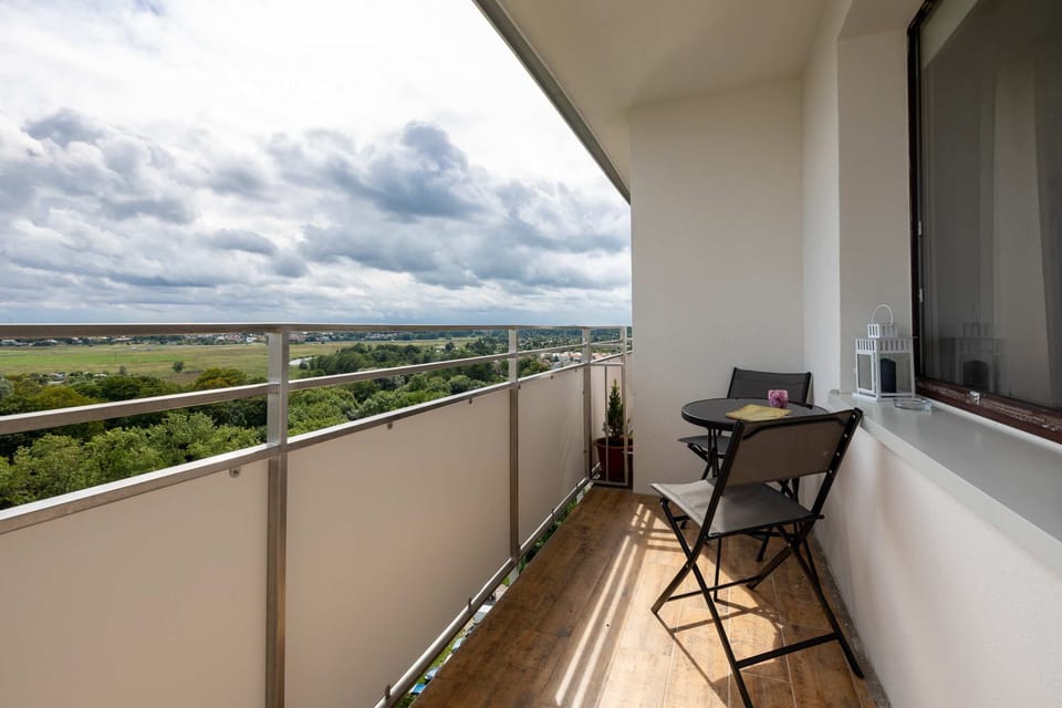 View from the apartment of the surrounding area. 
