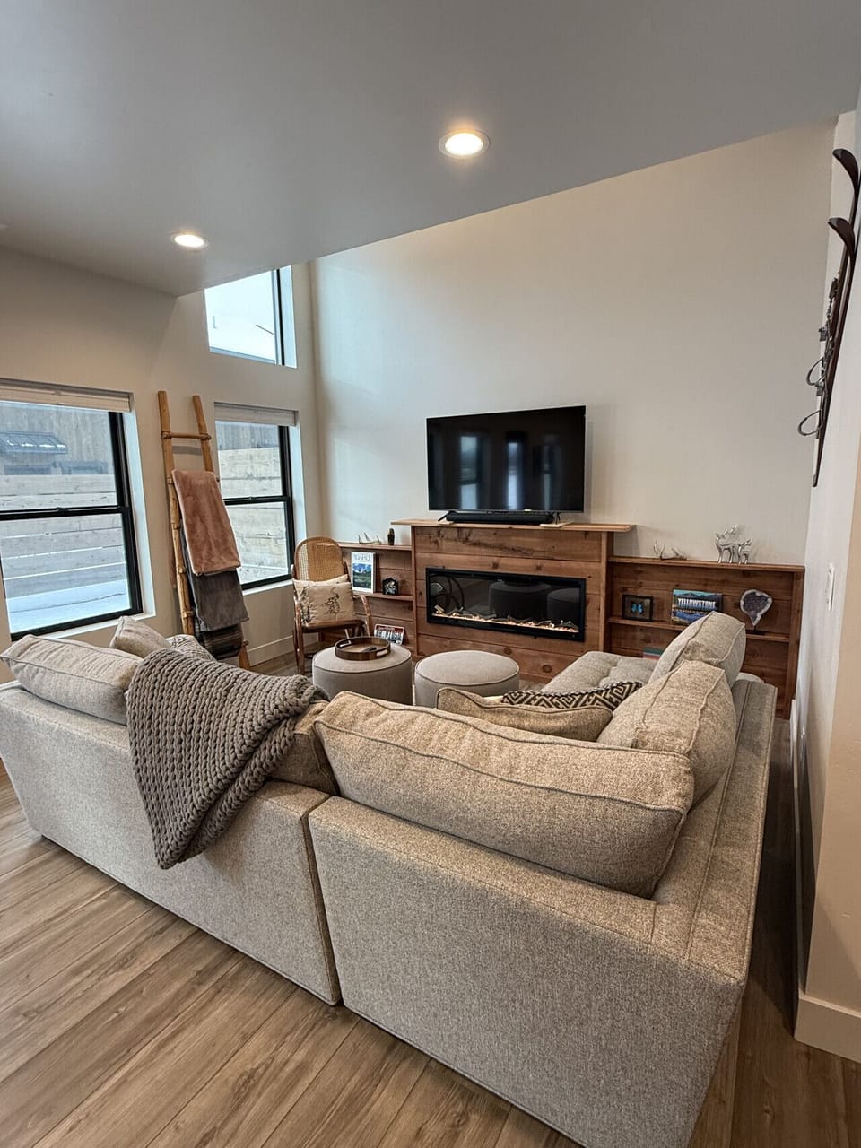 Living Room with Electric Fireplace