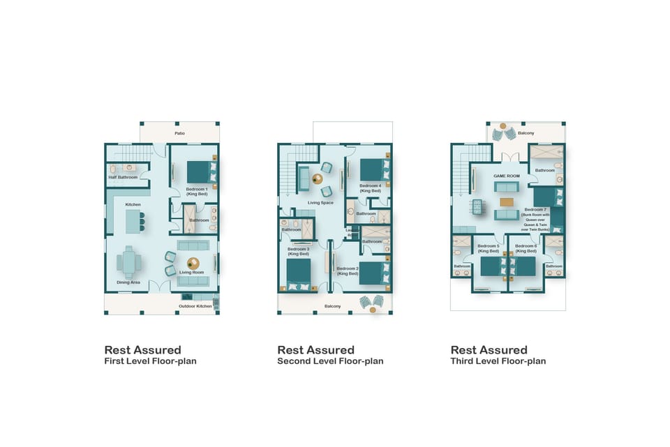 Welcome to REST ASSURED! This Near-the-Beach, Luxurious and Newly-Built, Amenity-Rich Home is built to entertain and deliver an upscale beach vacation. This home has it all!
