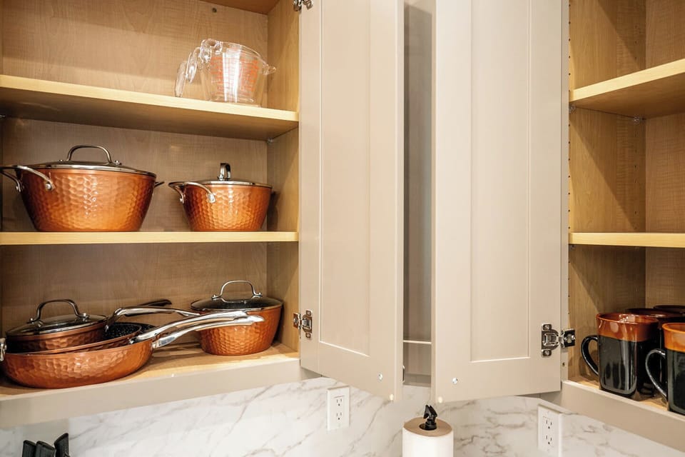 Essential cookware and tools help routines flow naturally.