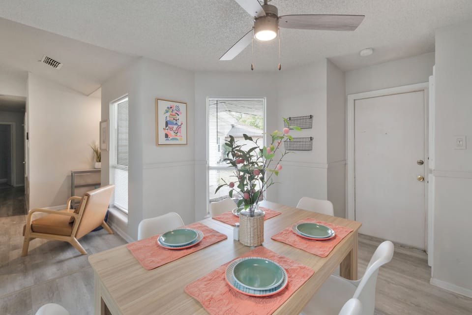 Bright and cozy dining space with modern decor — perfect for enjoying home-cooked meals.