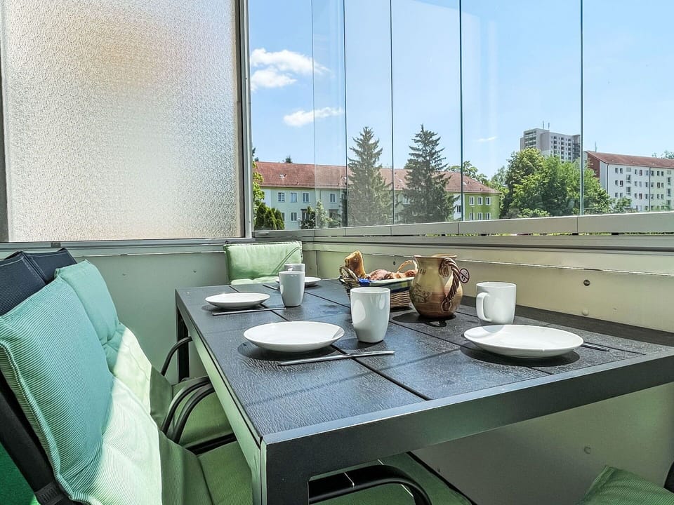 Furniture, Interior Design, Glass, Shade, Chair, Apartment, Daylighting, Window Treatment, Outdoor Furniture, Balcony