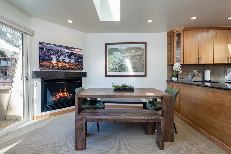Dining table with seating for six