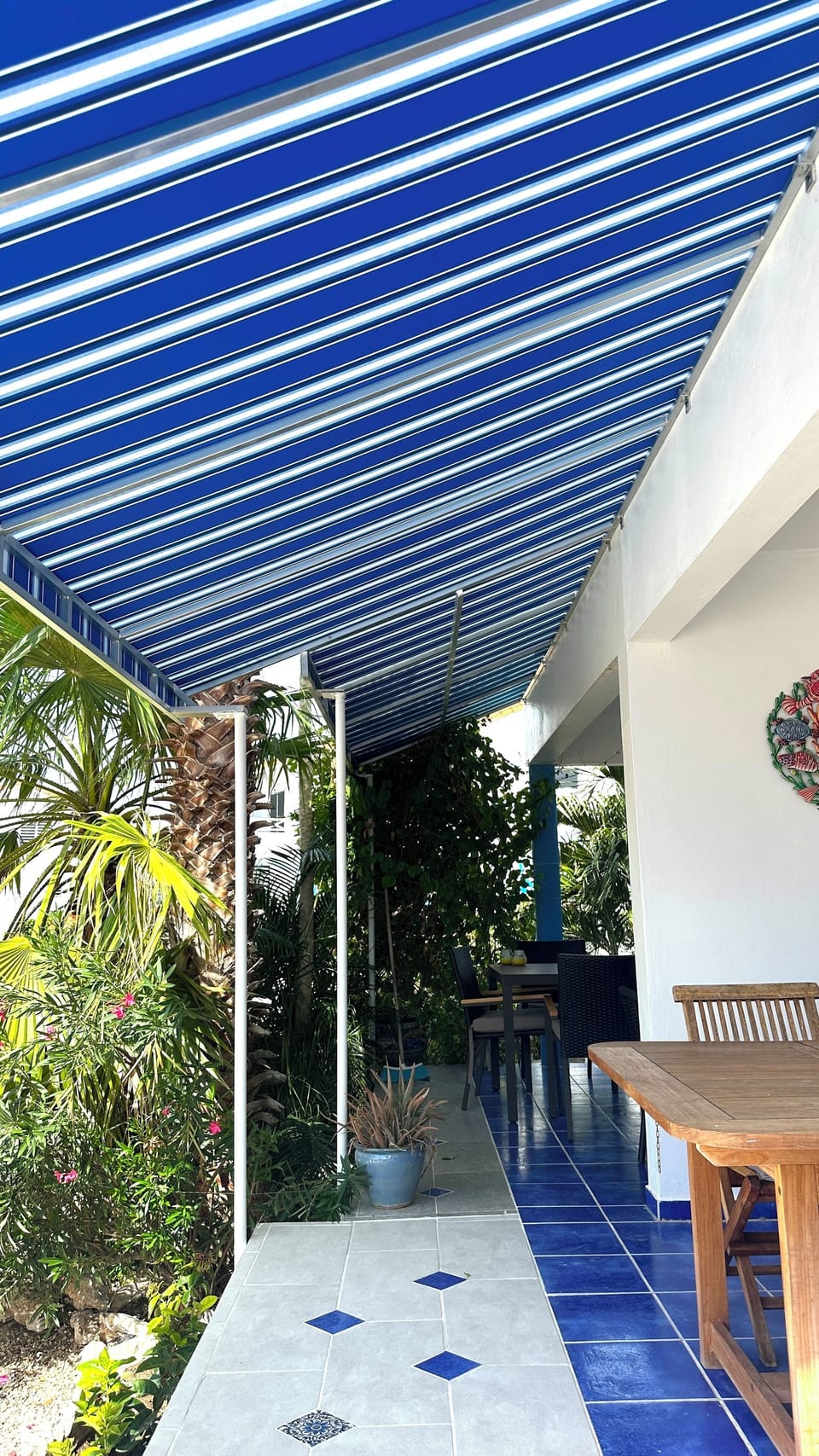Extended veranda with shade