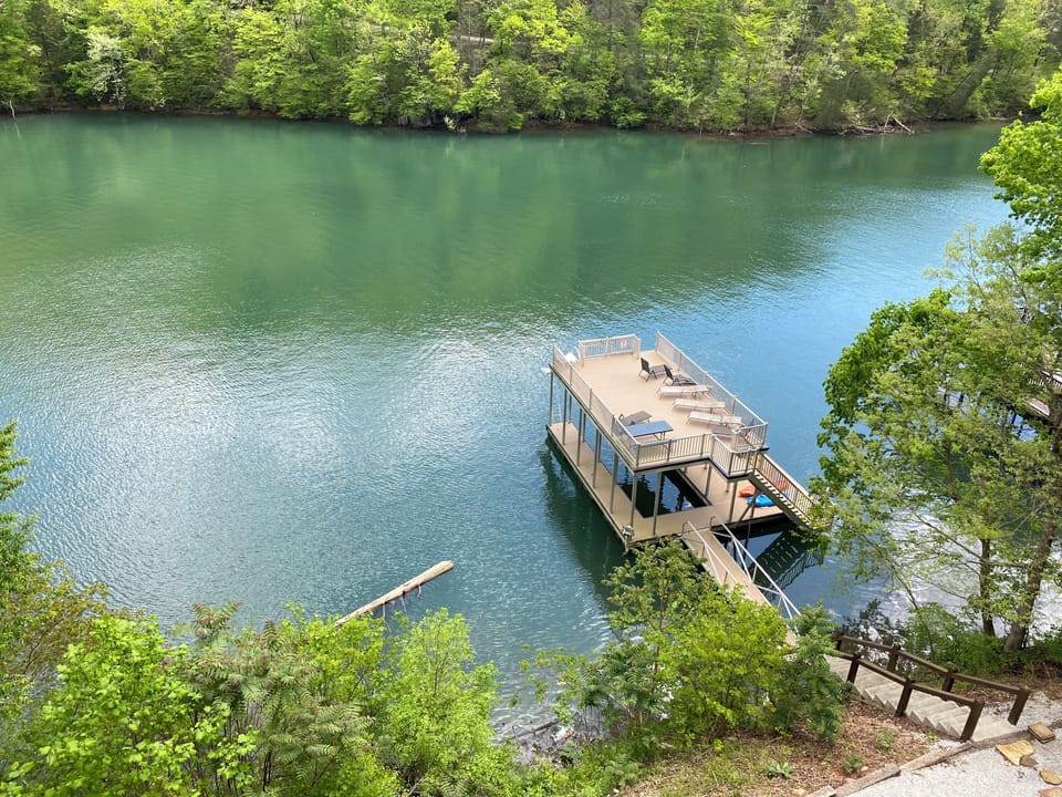 View of dock from the deck