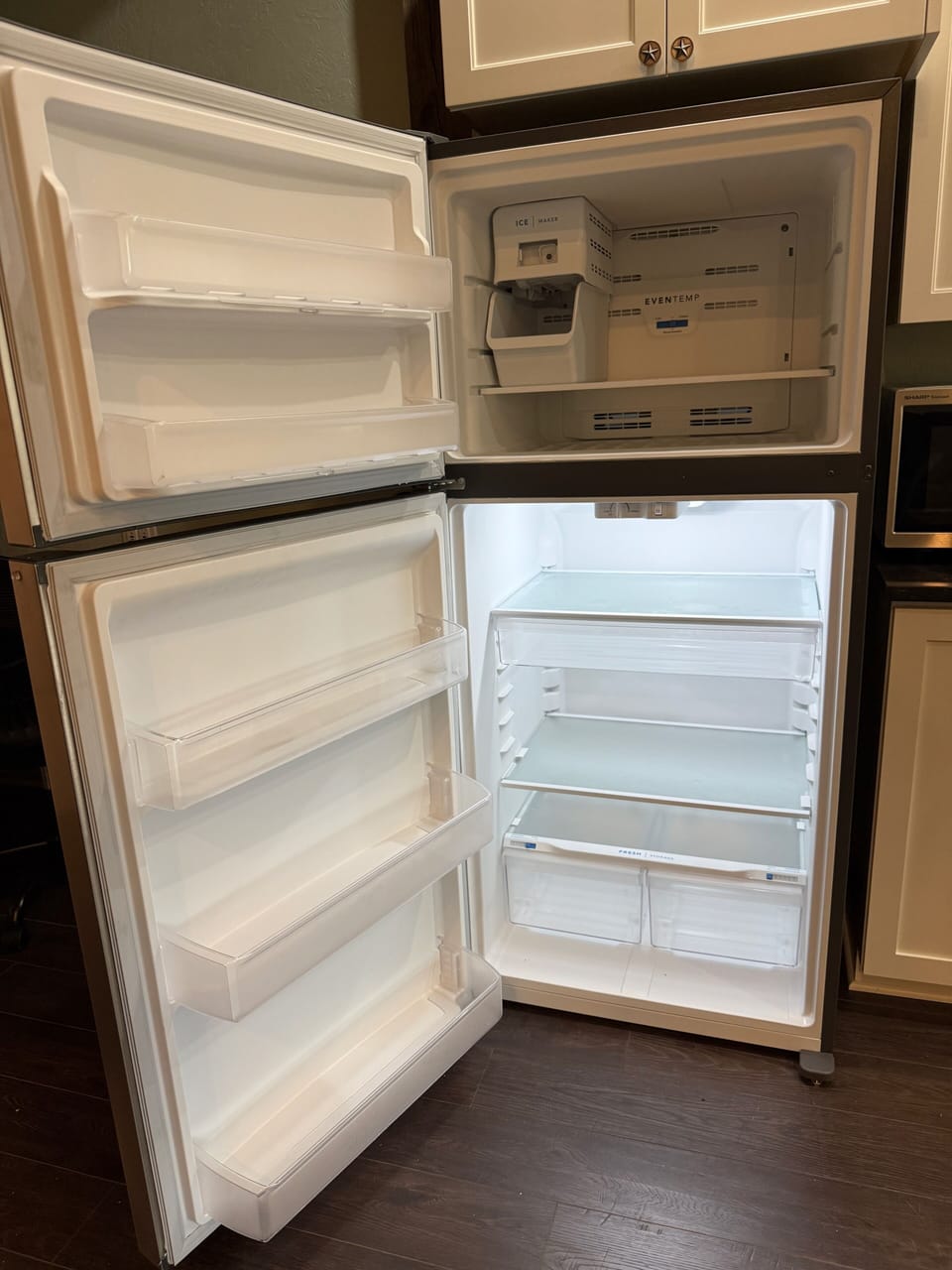 Full-size refrigerator.
