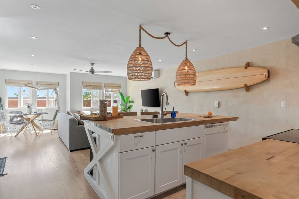 Unit A open concept layout.