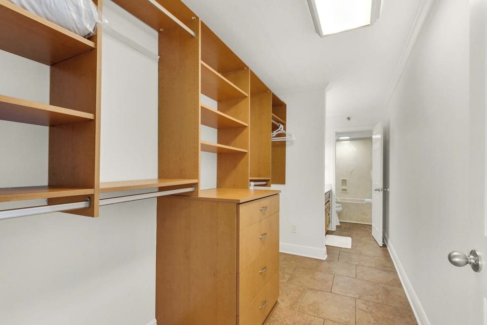 Master bathroom and walk-in closet