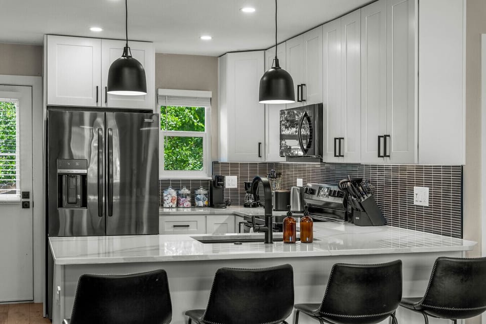Beautifully updated kitchen with bar seating