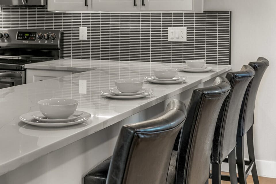 Beautifully updated kitchen with bar seating