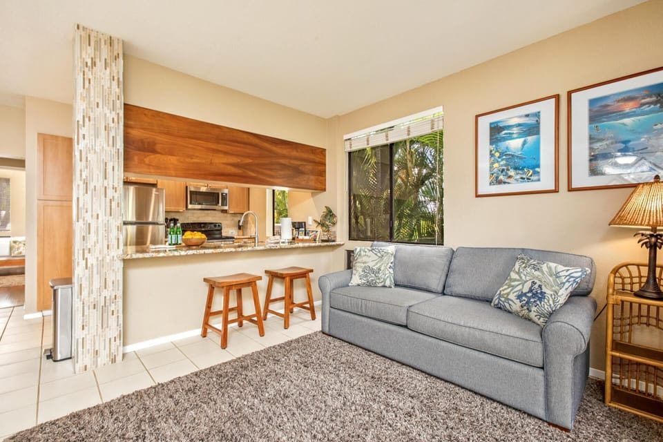 Comfortable lounge space perfect for unwinding after the beach