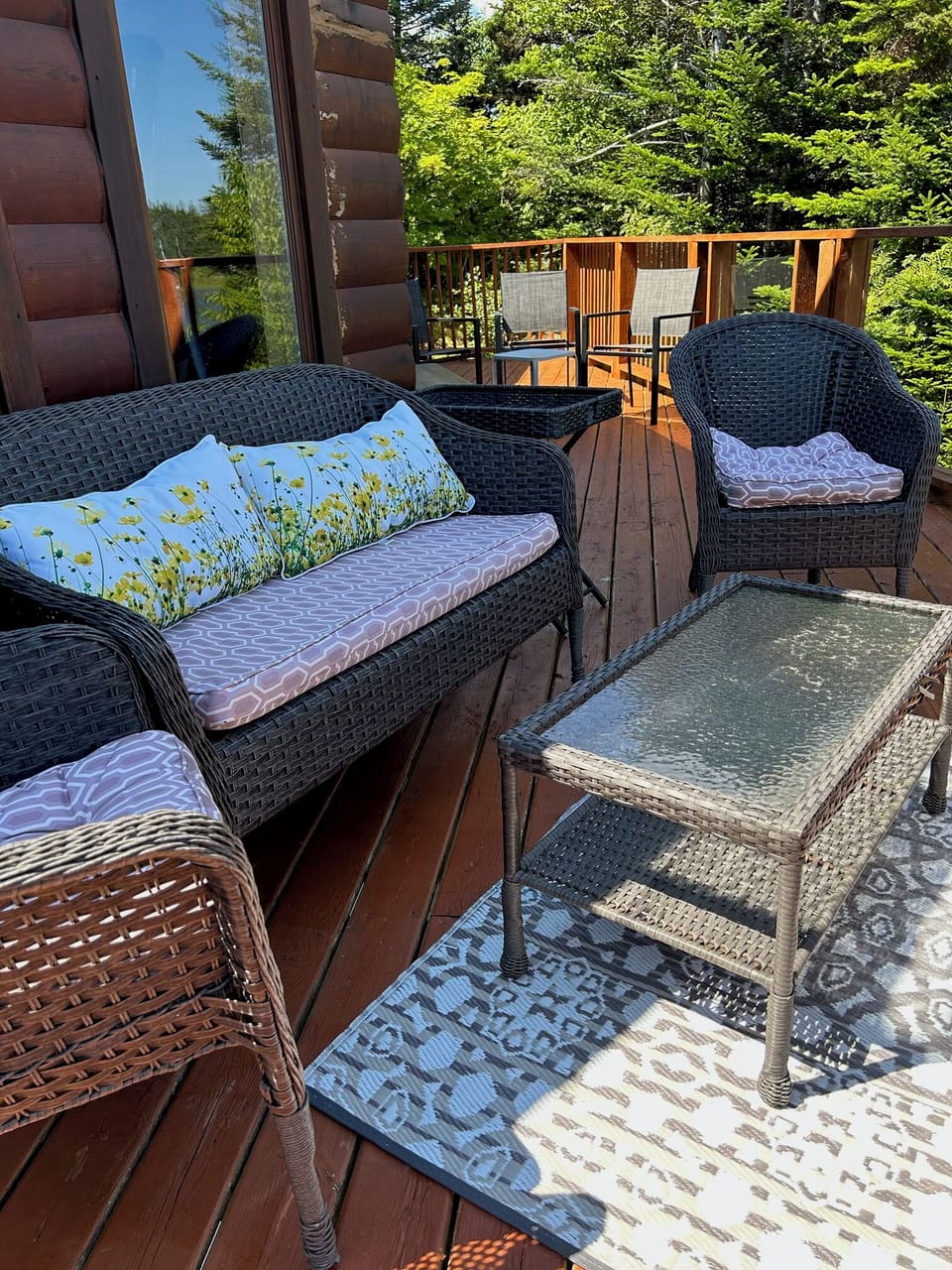 Front deck overlooking the pond.