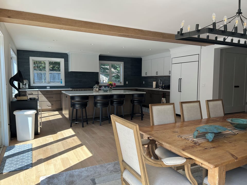 Dining room and kitchen