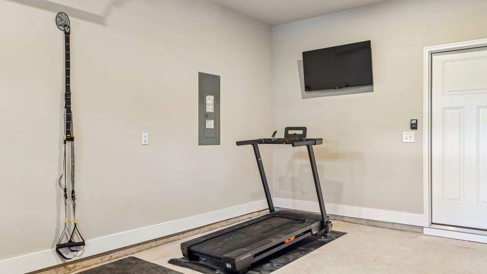 Skip the gym - treadmill, TRX, and TV all at home.