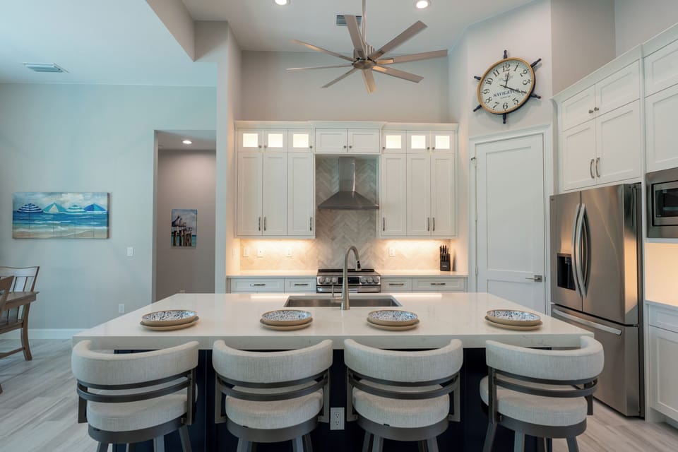 Gourmet kitchen with high-end appliances