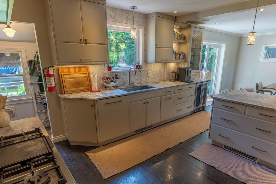 Fully-stocked kitchen.