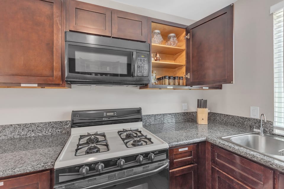 Planning a longer stay? You'll feel right at home with the fully equipped kitchen and cozy living areas.