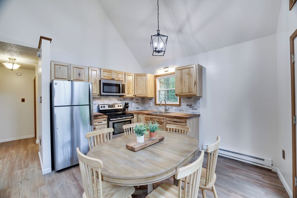 Electric stove, microwave and full size refrigerator