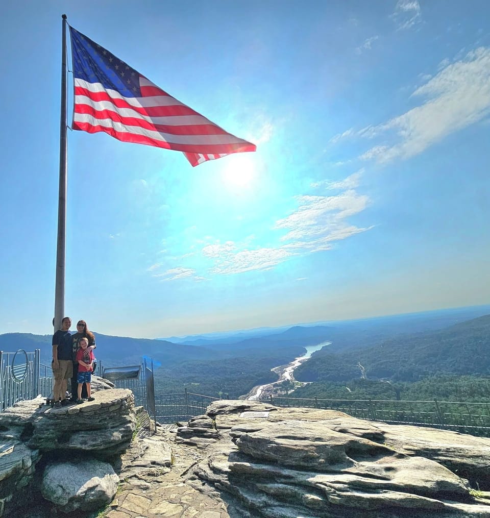 Current view from Chimney Rock State Park, that reopened on June 27, 2025