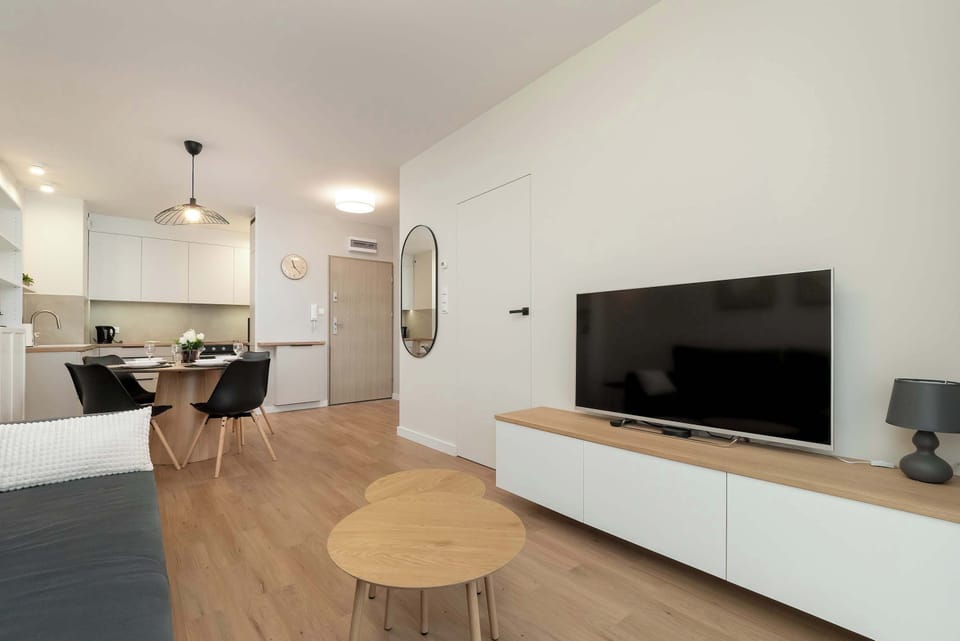 Modern TV in the apartment. 