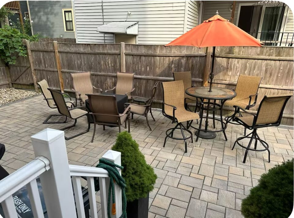 Backyard sitting area