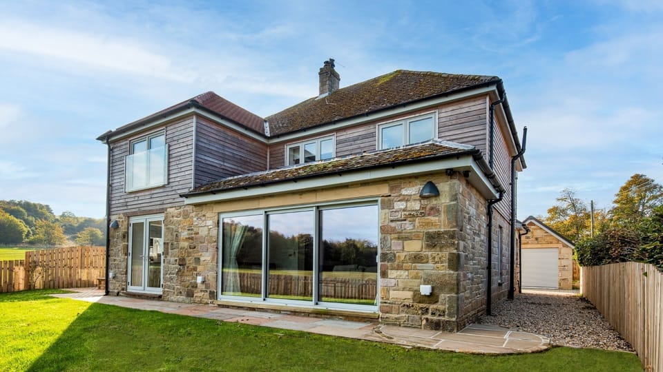 The Apple House - the rear of the house viewed from the lawn