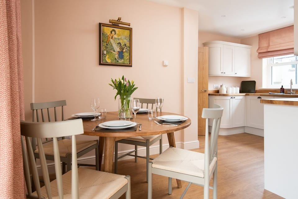 Wall Cottage - a view from the dining table through to the kitchen