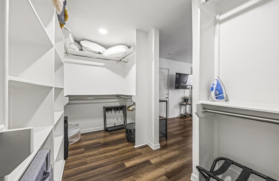 Generous walk-in storage — because you shouldn`t have to live out of your suitcase.