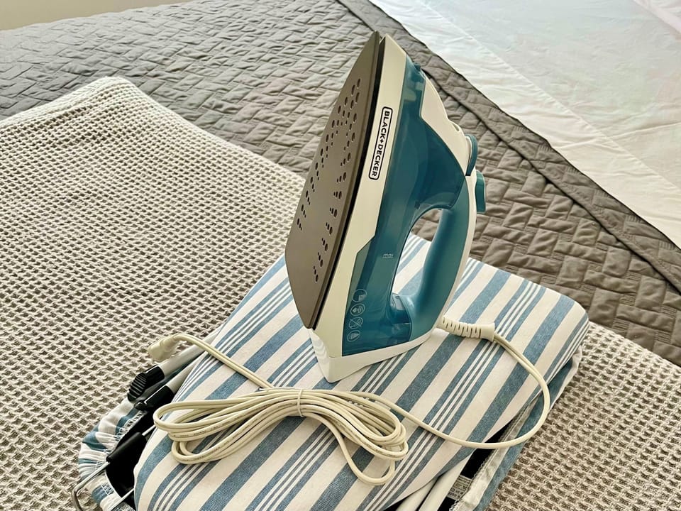 Iron and board for business guests, weddings, or other needs. 