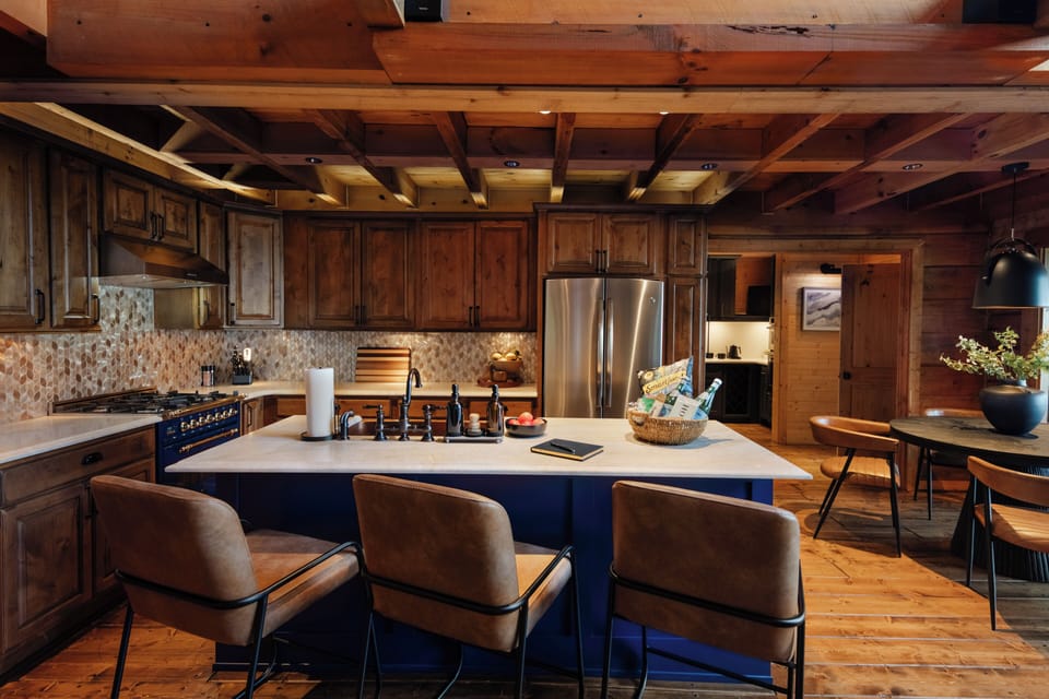Gas stove, oversized island, and everything you need to cook 