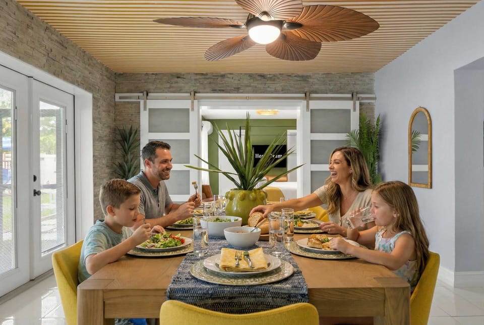 Room for everyone! Whether it’s a festive dinner or a casual brunch, our dining space with seating for 10 is perfect for group meals and together-time.