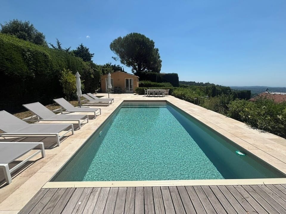 Pool with pool house