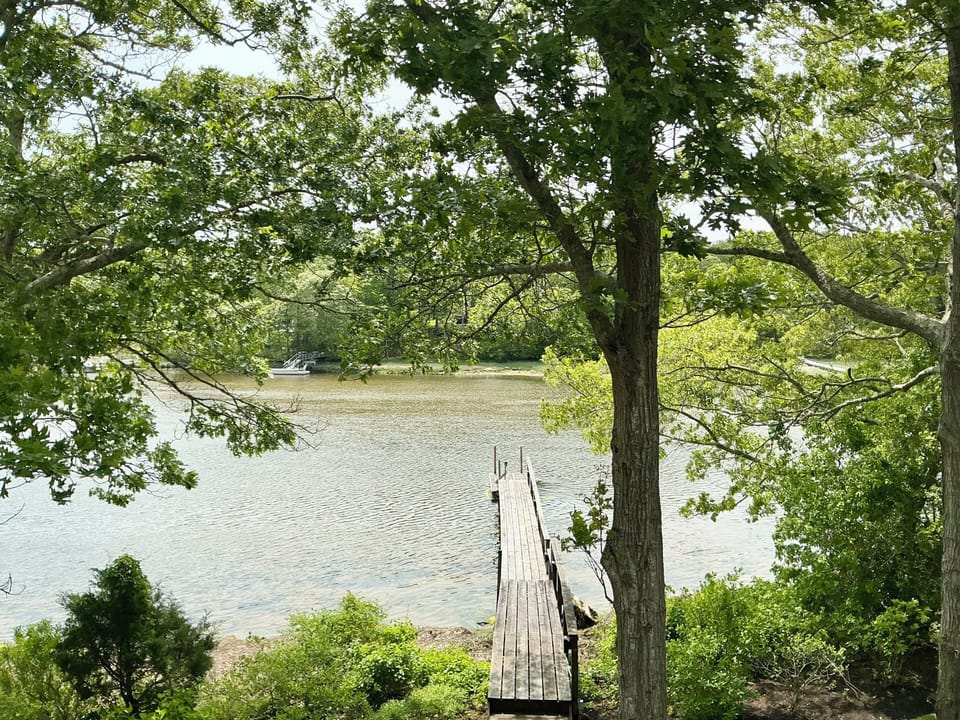 View of the dock and water from the balcony