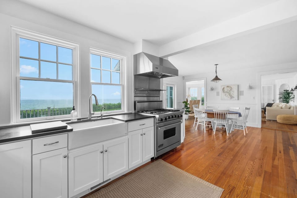 Wash the dishes while gazing at the ocean