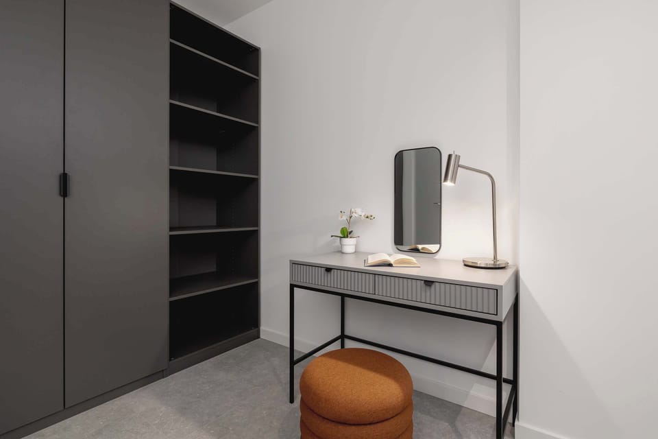 The bedrooms' elegant design provides a tranquil retreat.
