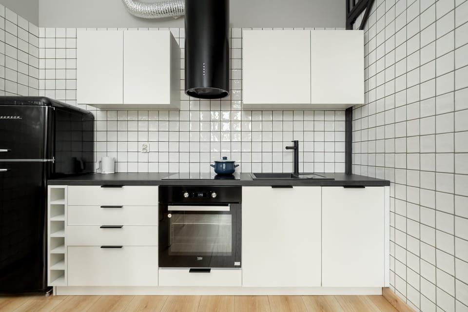 Modern, fully equipped kitchenette.