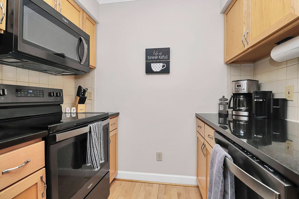 Fully stocked kitchen with everything needed for home-cooked meals