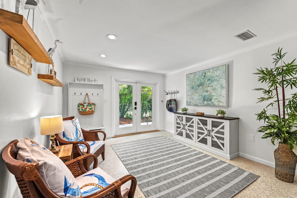 The foyer seating is a great place to plan your day of adventure.