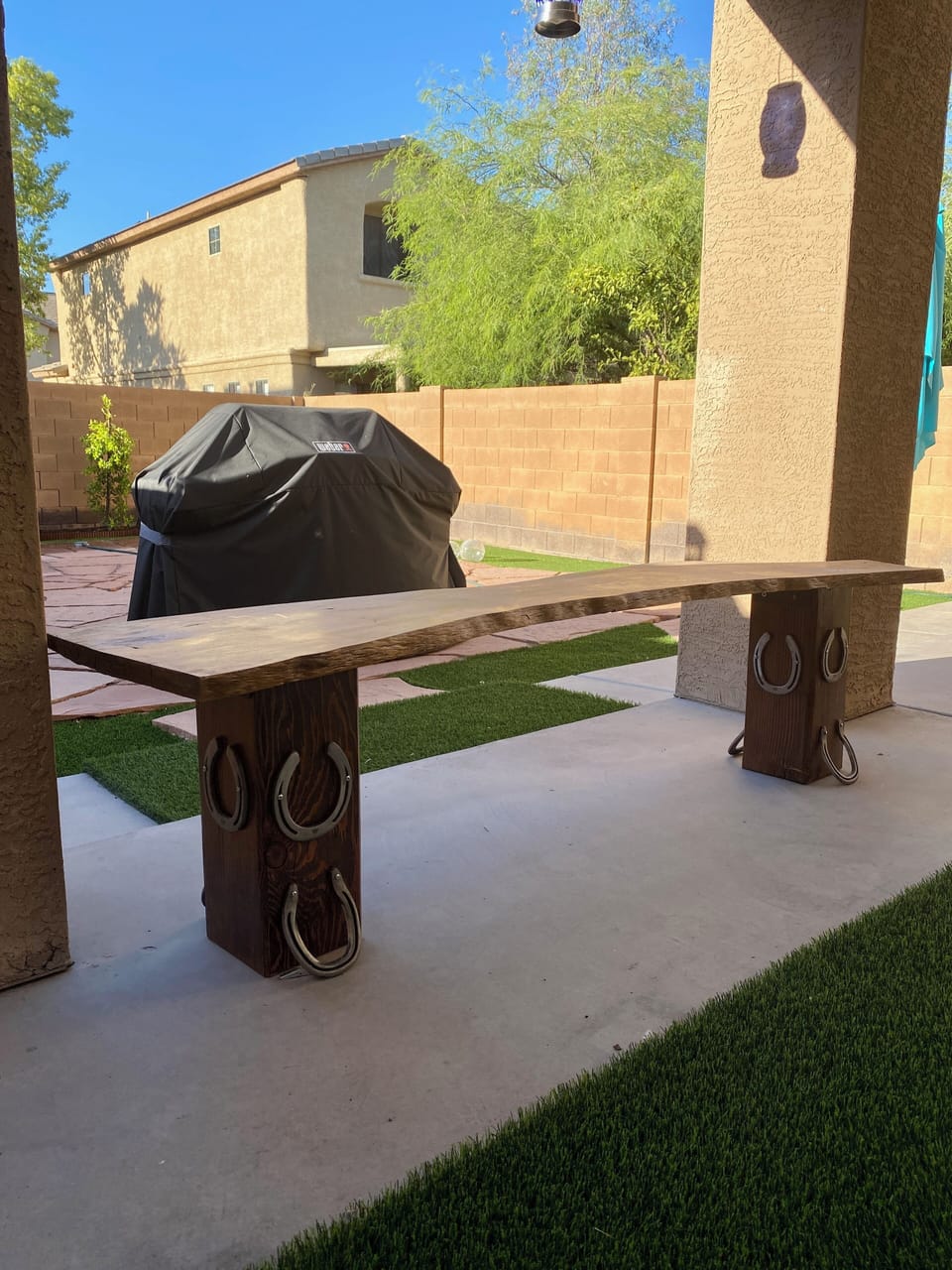 Shared patio with Weber propane grill