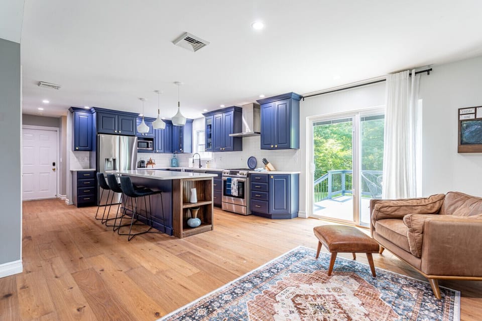 Easy back deck access right off the kitchen