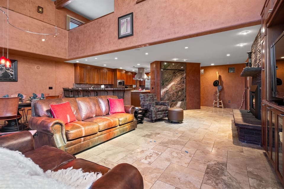 View of open concept living area from the patio