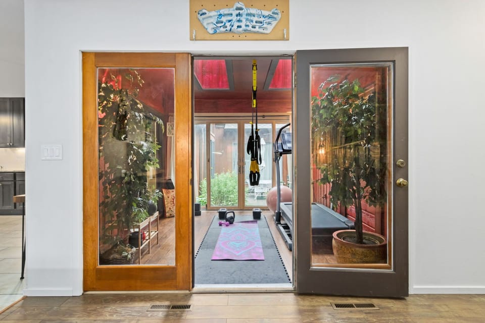 Private Gym with Skylight | Treadmill, Weights, Yoga