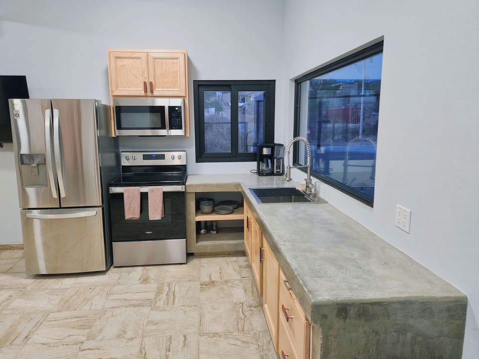 View of ground level kitchen