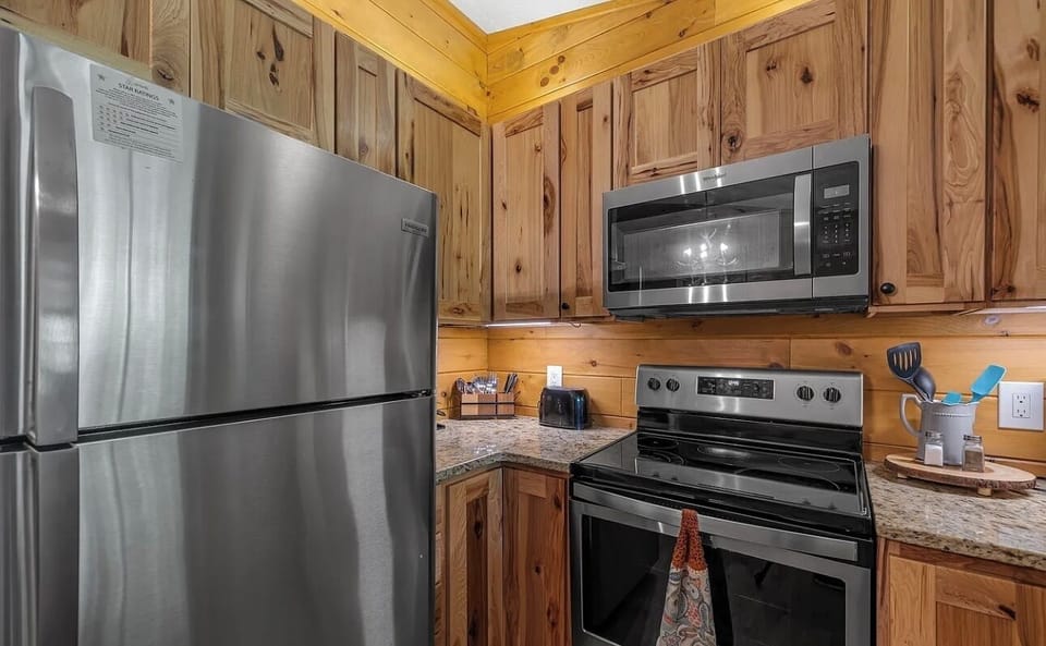 Refrigerator, stovetop, oven and microwave