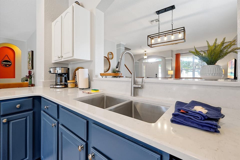 Deep Sink with Pull Down Faucet Handle