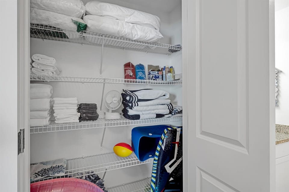 Beach towels, Extras, & basic beach gear/toys for you to use. 