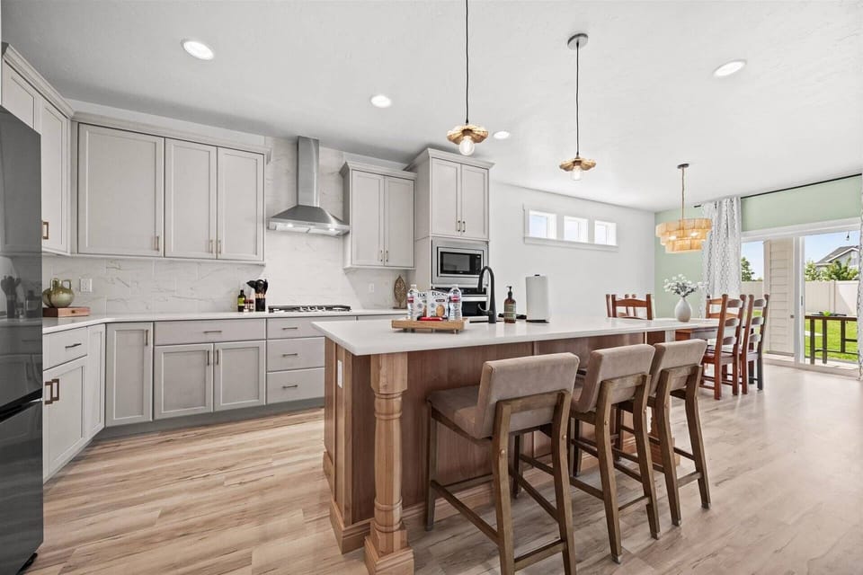 Modern kitchen with beautiful finishes and LOTS of counter-space