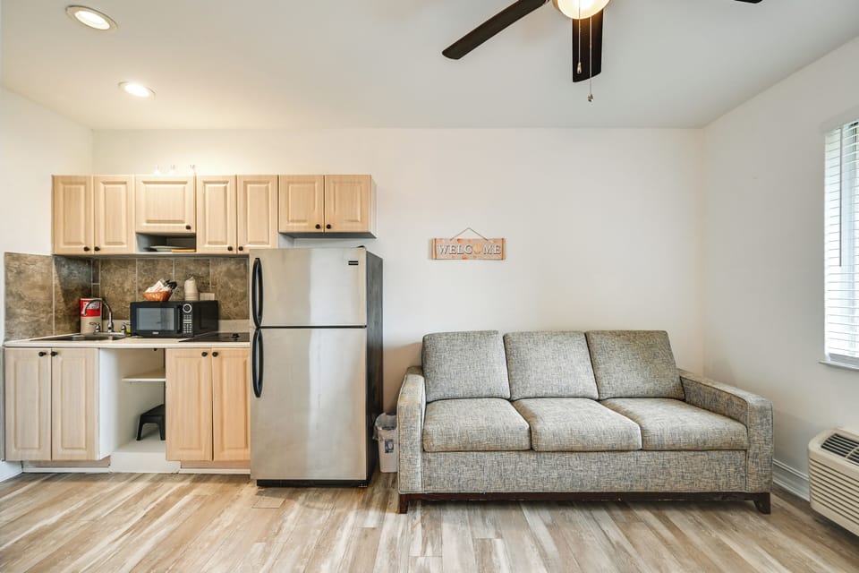 Kitchenette | Drip Coffee Maker | Trash Bags & Paper Towels